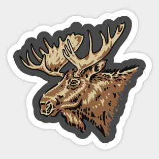 Moose Head Sticker